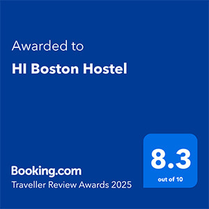 HI Boston Hostel is the recipient of a Traveler Refer Award from booking.com for 2025