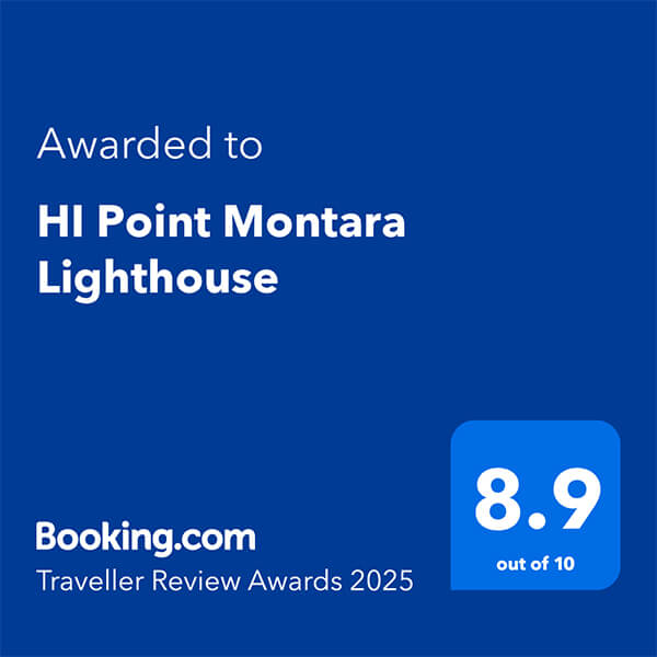 HI Point Montara Lighthouse Hostel is the recipient of a booking.com 2025 Traveller's Award