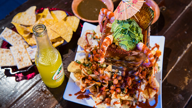 a seafood dish at a Mexican restaurant